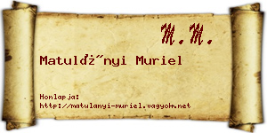 Matulányi Muriel névjegykártya